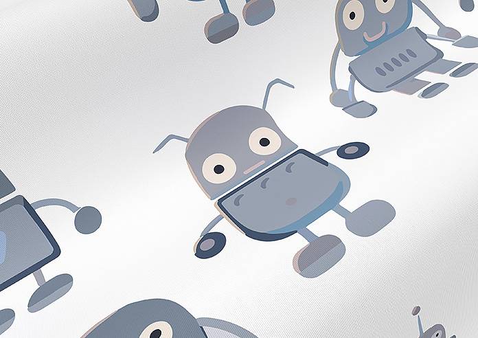 Robo Town, Cyborg Grey - Twist&Fit Roller Blind - Image 4